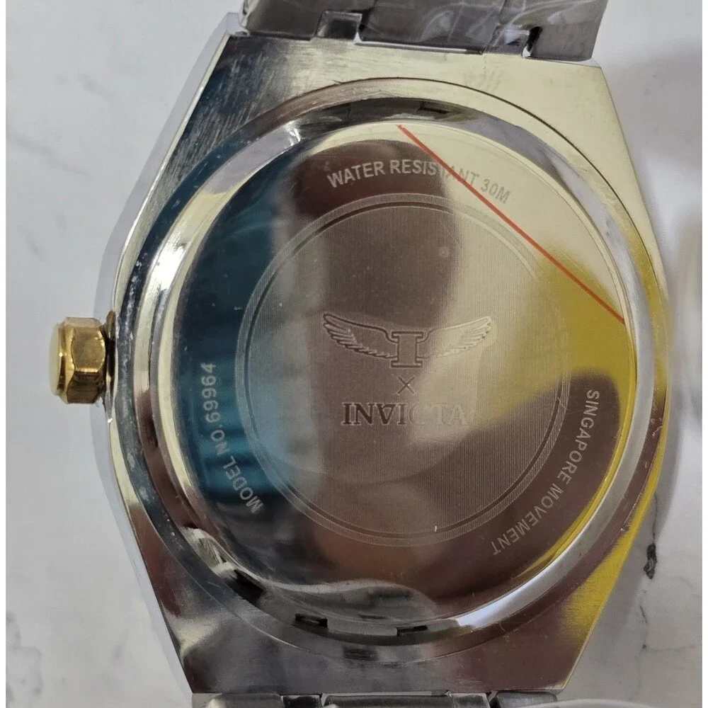 Invicta Specialty Men's Watch 42mm Black Dial Silver Gold Tone 69964 Brand New